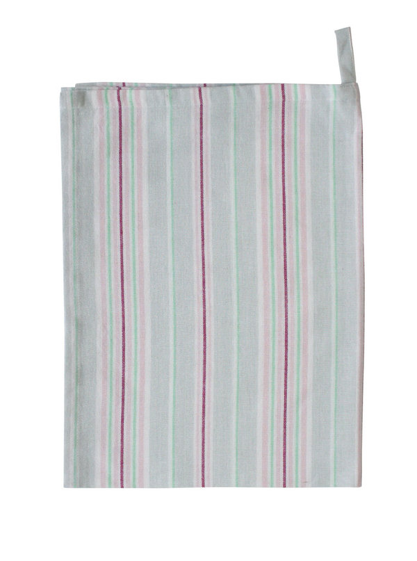 Krasilnikoff Tea Towel, Multi Stripes grey