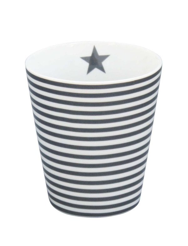 Krasilnikoff Mug, Charcoal thin Stripes