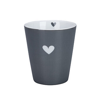 Krasilnikoff Happy mug, Colourful heart charcoal