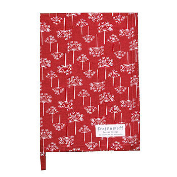 Krasilnikoff Tea Towel, Dill Flowers scarlet red
