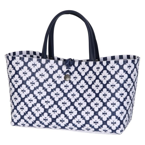 Handed By Mini Motif bag Shopper navy with white pattern