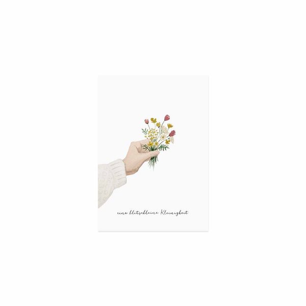 Eulenschnitt Postkarte Blumenhand